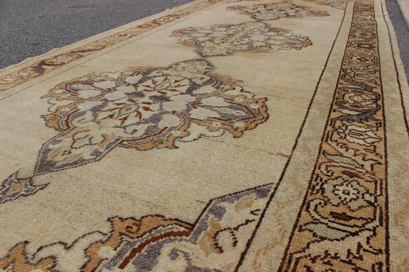 Vintage Oushak Rug - TU-9304 | Oushak - 4'8" x 11'0" | Wool  - Medallion - Pile, Origin Turkey, Circa: 1940